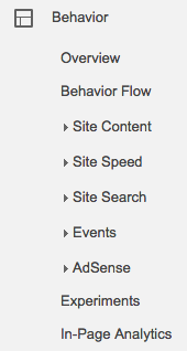 behavior   Google Analytics