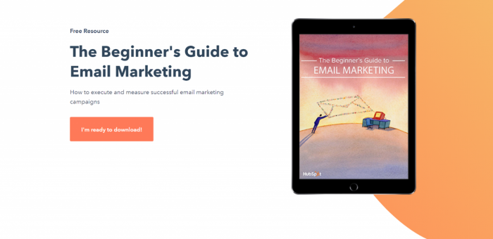 Squeeze page: Hubspot